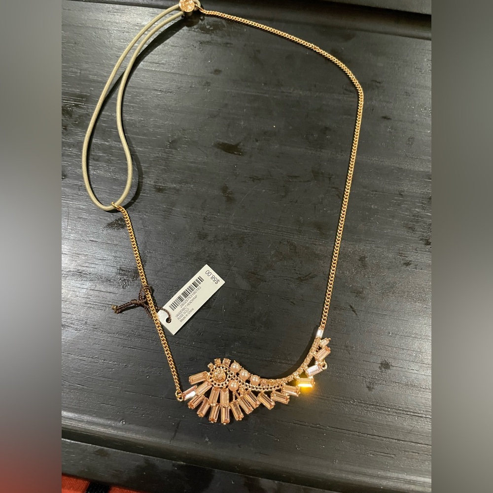 NWT Henri Bendel Elegant RoseGold headband with Crystal and faux pearl Accents